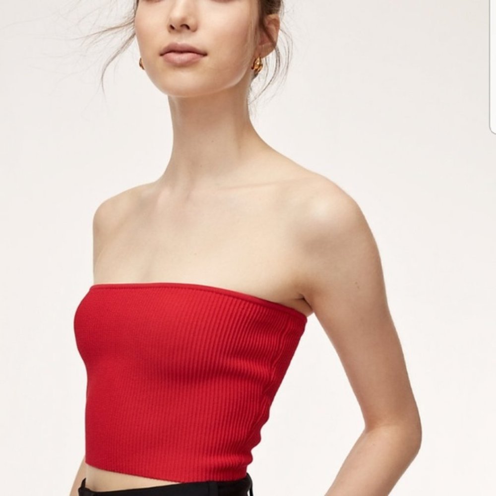 Fiery Red Aritzia Babaton Essamba Tube Crop Top M